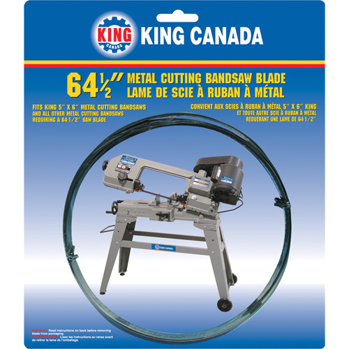 King Canada KBB-115-18 Bandsaw Metal Blade, Carbon Steel, 64-1/2" L x 1/2" W x 0.025" Thick, 18 TPI-(Each)