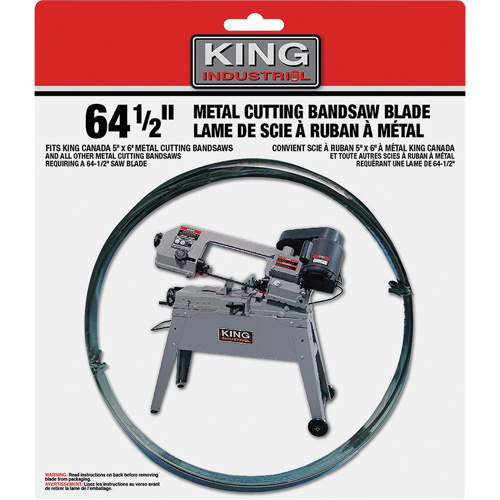 King Canada KBB-115-24 Bandsaw Metal Blade, Carbon Steel, 64-1/2" L x 1/2" W x 0.025" Thick, 24 TPI-(Each)
