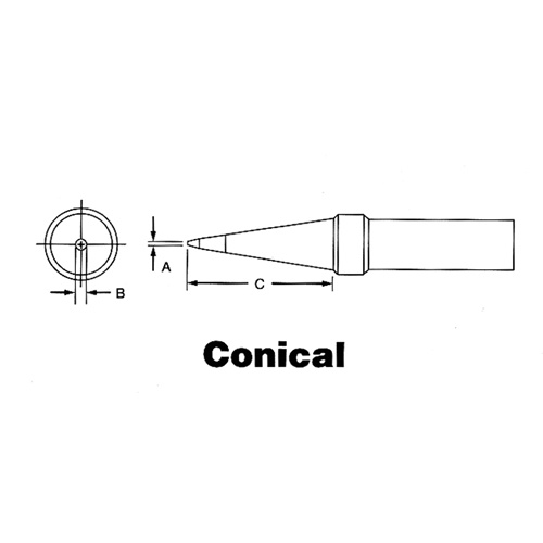 Weller PTO7 WTCPT Temperature Controlled Soldering Stations - PT Series Tips WTCPT Temperature Controlled Soldering Stations - PT Series Tips, Long Conical - Each