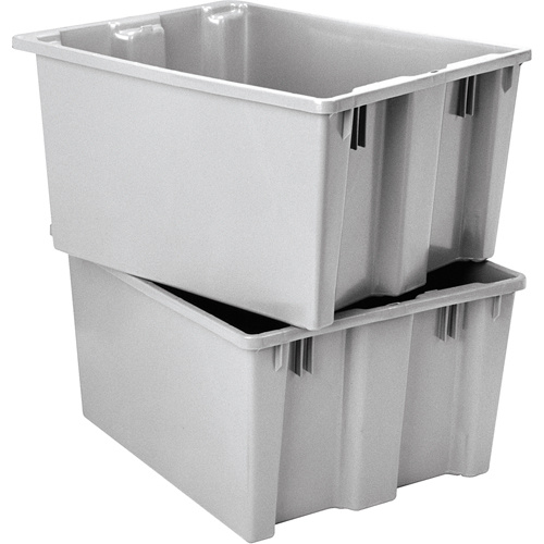 Lewis Bins+ 5800003 Polylewton Stack-N-Nest® Containers Polylewton Stack-N-Nest<sup>®</sup> Containers, 13" x 24" x 20", Grey - Each