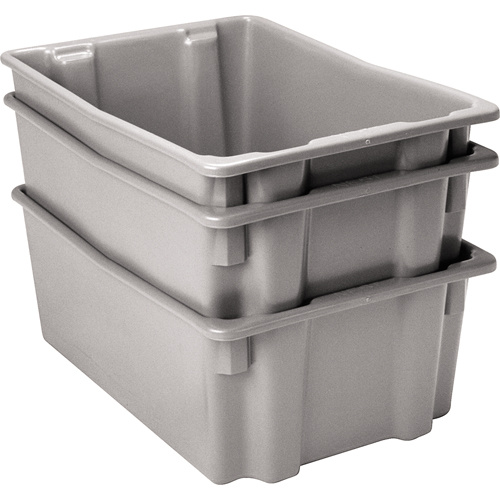 Lewis Bins+ 5500003 Polylewton Stack-N-Nest® Containers Polylewton Stack-N-Nest<sup>®</sup> Containers, 10.5" x 26.1" x 18.7", Grey - Each