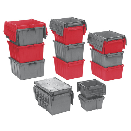 Orbis 4221402 Flipak® Polyethylene Plastic (PE) Distribution Containers Flipak<sup>®</sup> Polyethylene Plastic (PE) Distribution Containers, 23.9" x 19.6" x 12.6", Red - Each