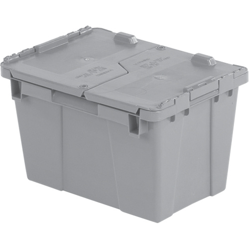Orbis 5320403 Flipak® Polyethylene Plastic (PE) Distribution Containers Flipak<sup>®</sup> Polyethylene Plastic (PE) Distribution Containers, 15.2" x 10.9" x 9.7", Grey - Each