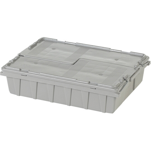 Orbis 5877403 Flipak® Polyethylene Plastic (PE) Distribution Containers Flipak<sup>®</sup> Polyethylene Plastic (PE) Distribution Containers, 21.8" x 15.1" x 5.5", Grey - Each
