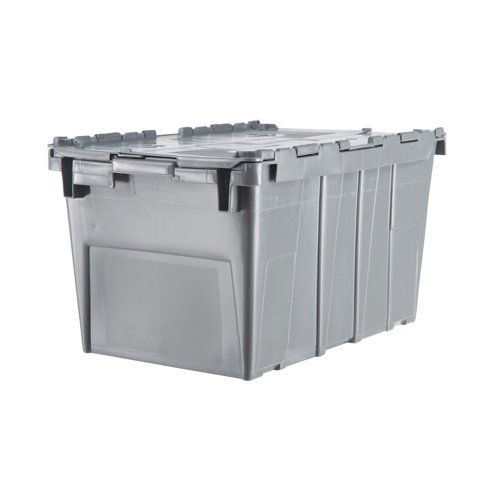 Orbis 5270403 Flipak® Polyethylene Plastic (PE) Distribution Containers Flipak<sup>®</sup> Polyethylene Plastic (PE) Distribution Containers, 20.6" x 13.2" x 11.6", Grey - Each