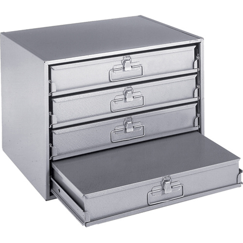 Durham Manufacturing 303-95 Compartment Box Cabinets, Steel, 4 Slots, 20" W x 15-3/4" D x 15" H, Grey-(Each)
