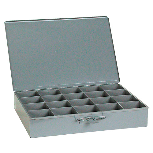 Durham Manufacturing 111-95 Compartment Scoop Boxes, Steel, 20 Slots, 18" W x 12" D x 3" H, Grey-(Each) - Image 2