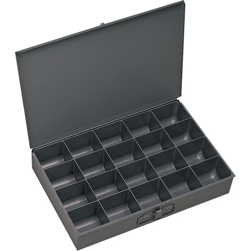 Durham Manufacturing 206-95 Compartment Scoop Boxes Compartment Scoop Boxes, Steel, 20 Slots, 13-3/8" W x 9-1/4" D x 2" H, Grey - Each