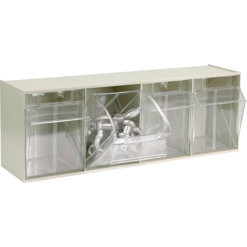 Quantum Storage System QTB304IV Tip-Out Bins Modular Storage System Tip-Out Bins Modular Storage System, 23-5/8" W x 6-5/8" D x 8-1/8" H, 4 Drawers - Each