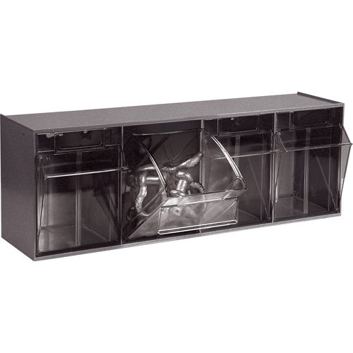 Quantum Storage System QTB304GY Tip-Out Bins Modular Storage System Tip-Out Bins Modular Storage System, 23-5/8" W x 6-5/8" D x 8-1/8" H, 4 Drawers - Each