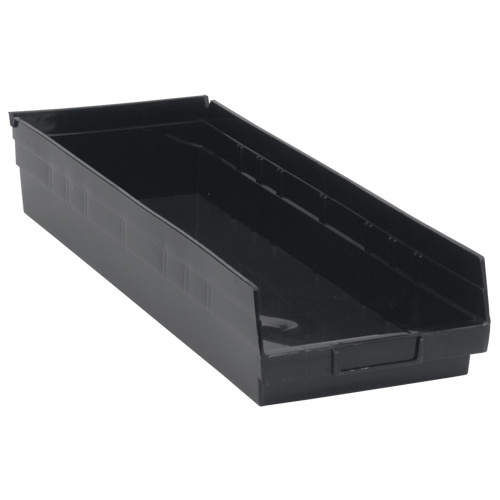 Quantum Storage System QSB114CO Conductive Shelf Bin Conductive Shelf Bin, 8-3/8" W x 4" H x 23-5/8" D, Black - Each