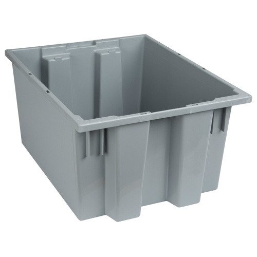 Quantum Storage System SNT190GY Stack & Nest Totes Stack & Nest Totes, 10" x 19.5" x 15.5", Grey - Each