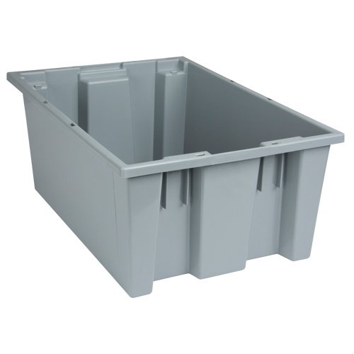 Quantum Storage System SNT200GY Stack & Nest Totes Stack & Nest Totes, 8" x 19.5" x 13.5", Grey - Each