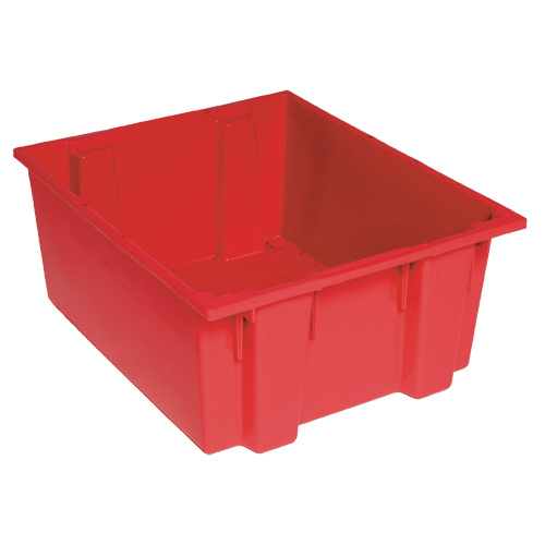 Quantum Storage System SNT200RD Stack & Nest Totes Stack & Nest Totes, 8" x 19.5" x 13.5", Red - Each