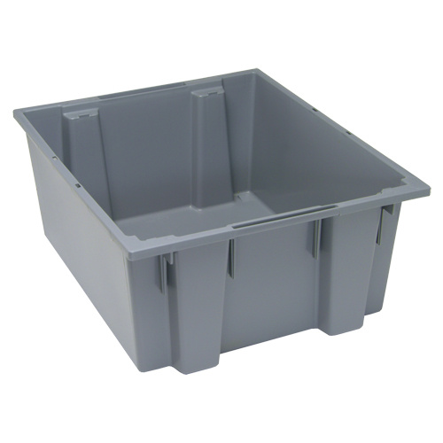 Quantum Storage System SNT225GY Stack & Nest Totes Stack & Nest Totes, 10" x 23.5" x 19.5", Grey - Each