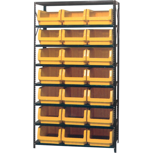 Shelving Unit with Stacking Bins, Steel, Boltless, 650 lbs. Capacity, 42" W x 76" H x 18" D-(Each)