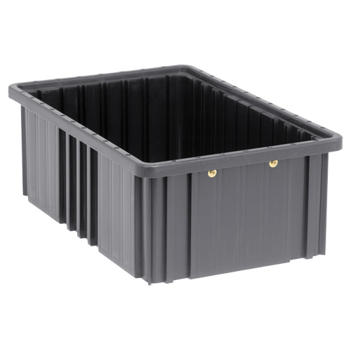 Quantum Storage System DG92060CO Conductive Dividable Grid Containers Conductive Dividable Grid Containers, Polypropylene, 10-7/8" W x 16-1/2" D x 6" H, Black - Each