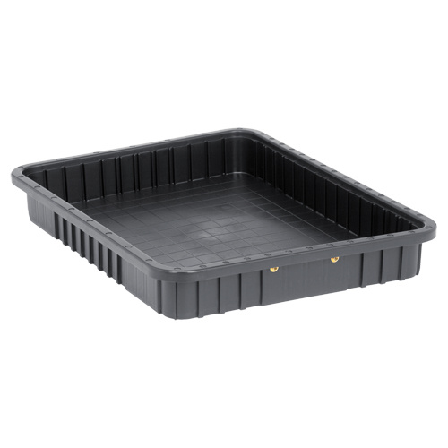 Quantum Storage System DG93030CO Conductive Dividable Grid Containers Conductive Dividable Grid Containers, Polypropylene, 17-1/2" W x 22-1/2" D x 3" H, Black - Each