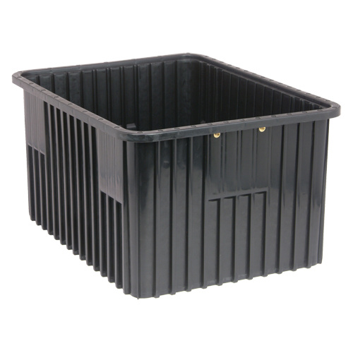 Quantum Storage System DG93080CO Conductive Dividable Grid Containers Conductive Dividable Grid Containers, Polypropylene, 17-1/2" W x 22-1/2" D x 8" H, Black - Each