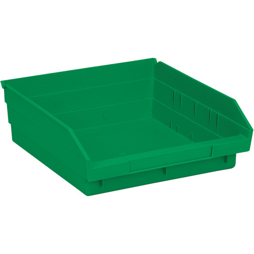 Quantum Storage System QSB109GN Shelf Bins Shelf Bins, 11-1/8" W x 4" H x 11-5/8" D, Green, 30 lbs. Capacity - Each