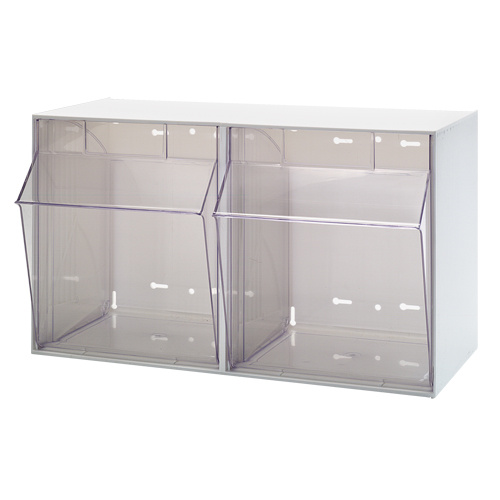 Quantum Storage System QTB302WT Clear Tip Out Bins Clear Tip Out Bins, 23-5/8" W x 11-3/4" D x 13-7/8" H, 2 Drawers - Each