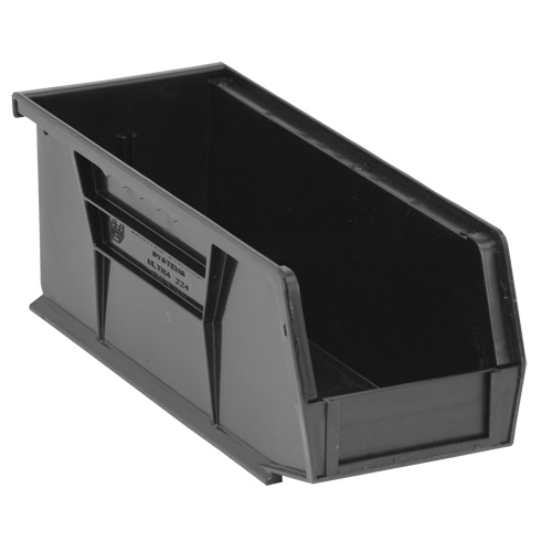 Quantum Storage System QUS224BR Environmentally Friendly Recycled Bin Environmentally Friendly Recycled Bin, 4.125"/3-3/16" W x 3-3/4" H x 10-7/8"/10.875" D, Black - Each