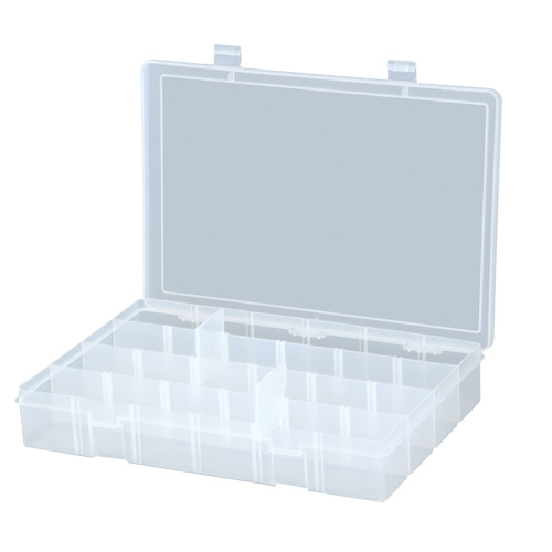 Durham Manufacturing LPADJ-CLEAR Compact Compartment Cases, 13.125" W x 2.3125" D x 9" H, 24 Compartments-(Each)