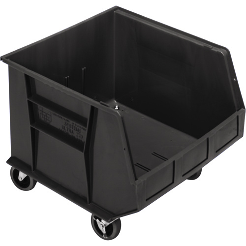 Quantum Storage System QUS275MOBBK Mobile Bin Mobile Bin, 14" H x 16-1/2" W x 18" D, 75 lbs. Capacity, Black - Each