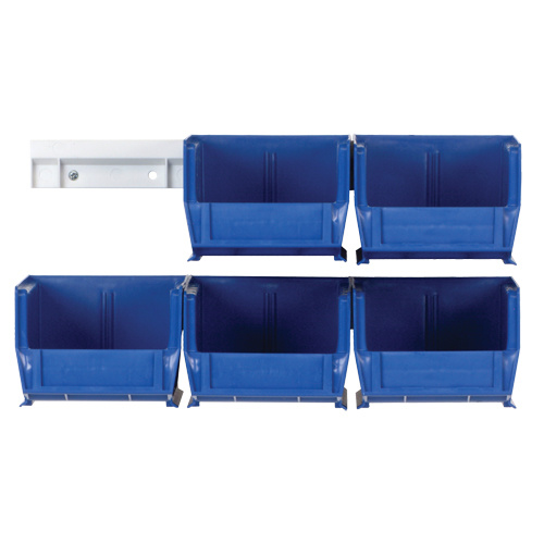 Quantum Storage System HNS210BL Hang-n-Stack Bin Complete Package Hang-n-Stack Bin Complete Package, 4-1/8" W x 3" H x 5-3/8" D, Blue - Each