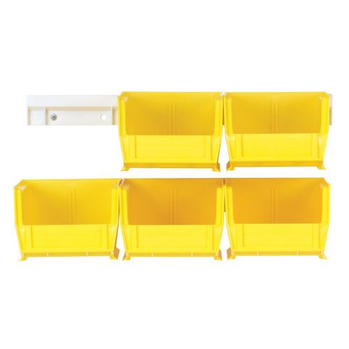 Quantum Storage System HNS210YL Hang-n-Stack Bin Complete Package Hang-n-Stack Bin Complete Package, 4-1/8" W x 3" H x 5-3/8" D, Yellow - Each