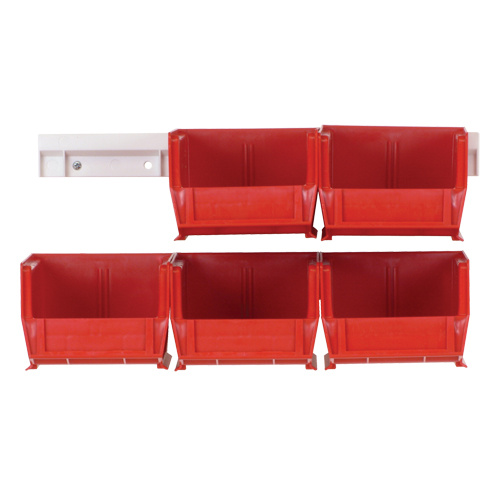 Quantum Storage System HNS210RD Hang-n-Stack Bin Complete Package Hang-n-Stack Bin Complete Package, 4-1/8" W x 3" H x 5-3/8" D, Red - Each