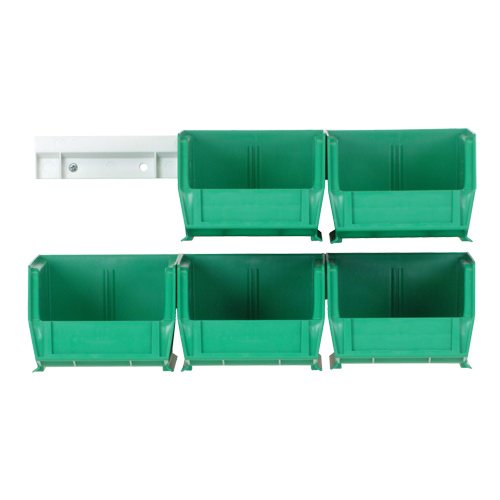 Quantum Storage System HNS210GN Hang-n-Stack Bin Complete Package Hang-n-Stack Bin Complete Package, 4-1/8" W x 3" H x 5-3/8" D, Green - Each