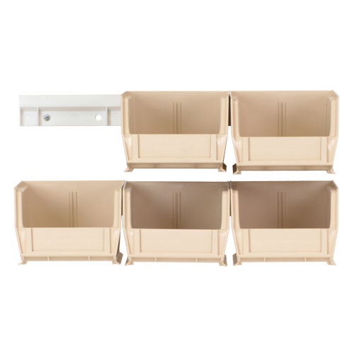 Quantum Storage System HNS210IV Hang-n-Stack Bin Complete Package Hang-n-Stack Bin Complete Package, 4-1/8" W x 3" H x 5-3/8" D, Ivory - Each