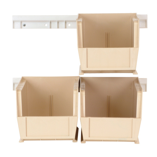 Quantum Storage System HNS230IV Hang-n-Stack Bin Complete Package Hang-n-Stack Bin Complete Package, 5-1/2" W x 5" H x 10-7/8" D, Ivory - Each