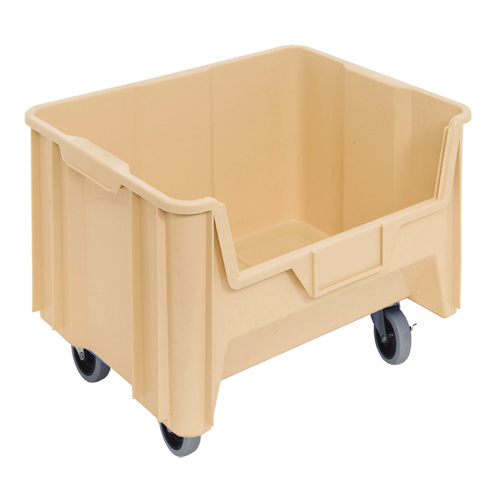 Quantum Storage System QGH705MOBIV Mobile Giant Stack Container Mobile Giant Stack Container, 12-7/16" H x 19-7/8" W x 15-1/4" D, 250 lbs. Capacity, Ivory - Each