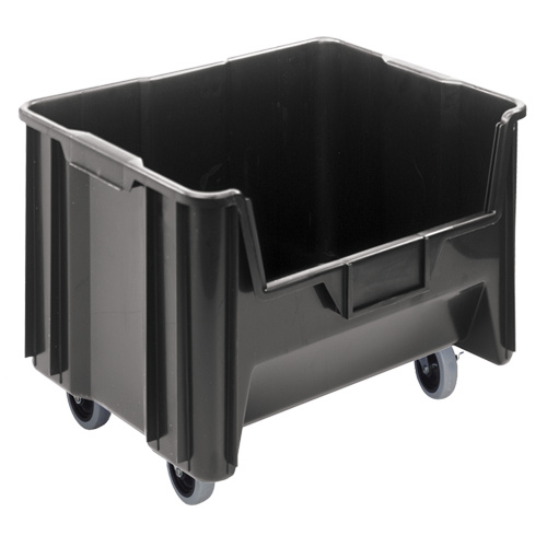 Quantum Storage System QGH705MOBBK Mobile Giant Stack Container Mobile Giant Stack Container, 12-7/16" H x 19-7/8" W x 15-1/4" D, 250 lbs. Capacity, Black - Each
