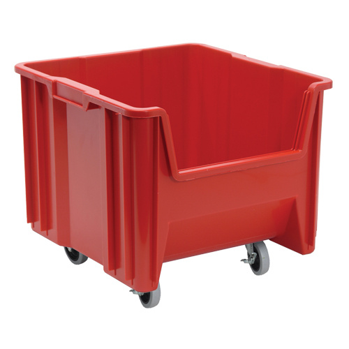Quantum Storage System QGH805MOBRD Mobile Giant Stack Container Mobile Giant Stack Container, 12-1/2" H x 16-1/2" W x 17-1/2" D, 250 lbs. Capacity, Red - Each