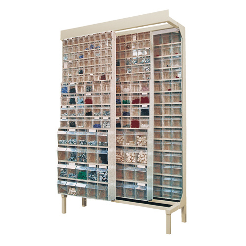 Quantum Storage System QS-306-56IV Free-Standing Tip-Out Bins Slider System Free-Standing Tip-Out Bins Slider System, 48" W x 18" D x 77" H, 336 Drawers - Each