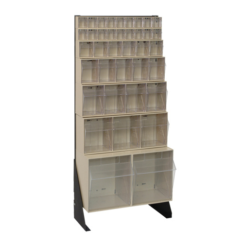 Quantum Storage System QFS148-38IV Tip-Out Bins Stand Tip-Out Bins Stand, 23-5/8" W x 8" D x 52" H, 38 Drawers - Each