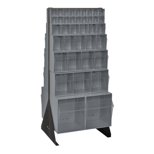 Quantum Storage System QFS248-76GY Tip-Out Bins Stand Tip-Out Bins Stand, 23-5/8" W x 16" D x 52" H, 76 Drawers - Each