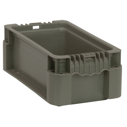 Quantum Storage System RSO1207-5 Collapsible Stacking Container Collapsible Stacking Container, 7" W x 12" D x 5" H, Grey - Each