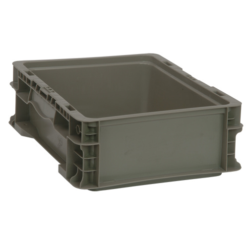 Quantum Storage System RSO1215-5 Collapsible Stacking Container Collapsible Stacking Container, 15" W x 12" D x 5" H, Grey - Each