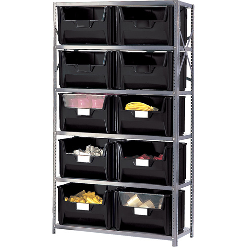 Shelving Unit with Stacking Bins, Enamel, Boltless, 650 lbs. Capacity, 42" W x 76" H x 18" D-(Each)