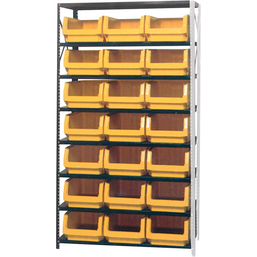Shelving Unit with Stacking Bins, Steel, Boltless, 650 lbs. Capacity, 42" W x 76" H x 18" D-(Each)