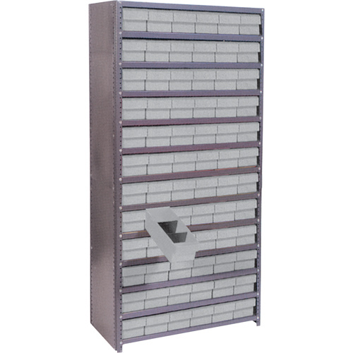 Euro Drawer Shelf Units, Steel, Boltless, 800 lbs. Capacity, 36" W x 76" H x 18" D-(Each)