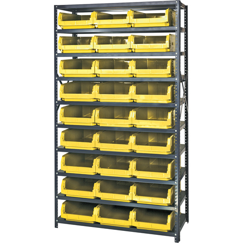 Shelving Unit with Stacking Bins, Steel, Boltless, 650 lbs. Capacity, 42" W x 76" H x 18" D-(Each)