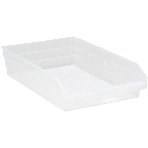 Quantum Storage System QSB110CL Shelf Bins Shelf Bins, 11-1/8" W x 4" H x 17-7/8" D, Clear, 40 lbs. Capacity - Each