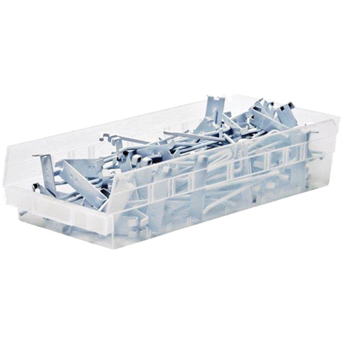 Quantum Storage System QSB106CL Shelf Bins Shelf Bins, 6-5/8" W x 4" H x 23-5/8" D, Clear, 50 lbs. Capacity - Each