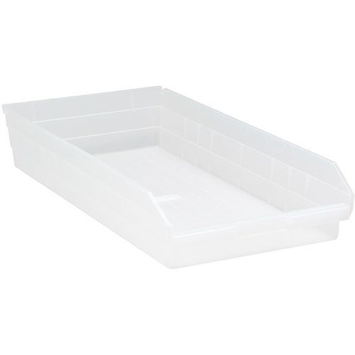 Quantum Storage System QSB116CL Shelf Bins Shelf Bins, 11-1/8" W x 4" H x 23-5/8" D, Clear, 50 lbs. Capacity - Each