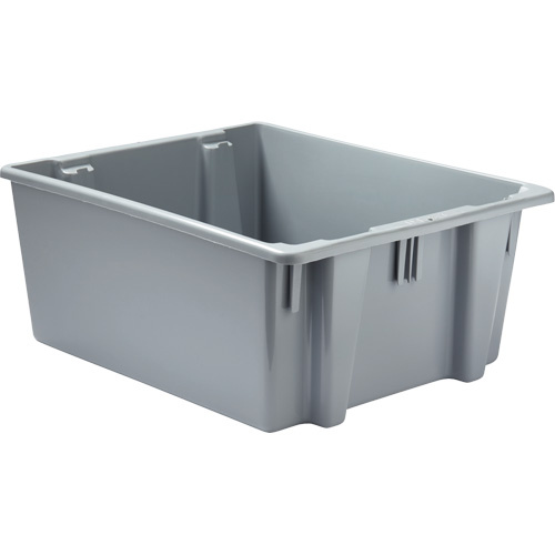 Rubbermaid FG173100GRAY Stack & Nest Palletote Box Stack & Nest Palletote Box, 10" x 19.5" x 23.5", Grey - Each